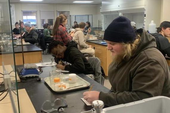 Students working in a lab